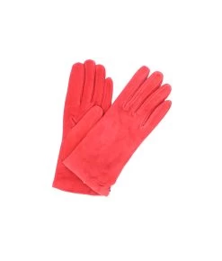 1019 Classic Suede Gloves CashmereLined Red