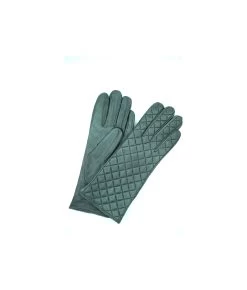 1151 Kid Leather Cashmere Lined Quilted On Top Gray