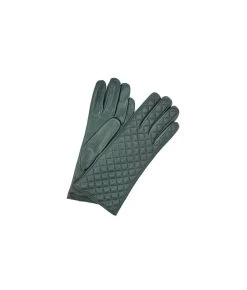 1151 Kid Leather Cashmere Lined Quilted On Top D Gray