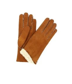 1174Sheep Skin Inside-out Gloves Hand Sewn Tan