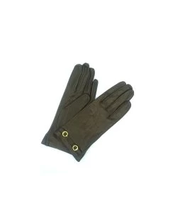 1263 Kid Leather Silk Lined Wrist Length D.Brown