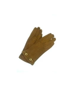 1263S Suede Silk Lined Wrist Length Camel