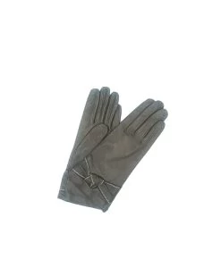 1664 Kid Leather Cashmere Lined Wrist Length Brown