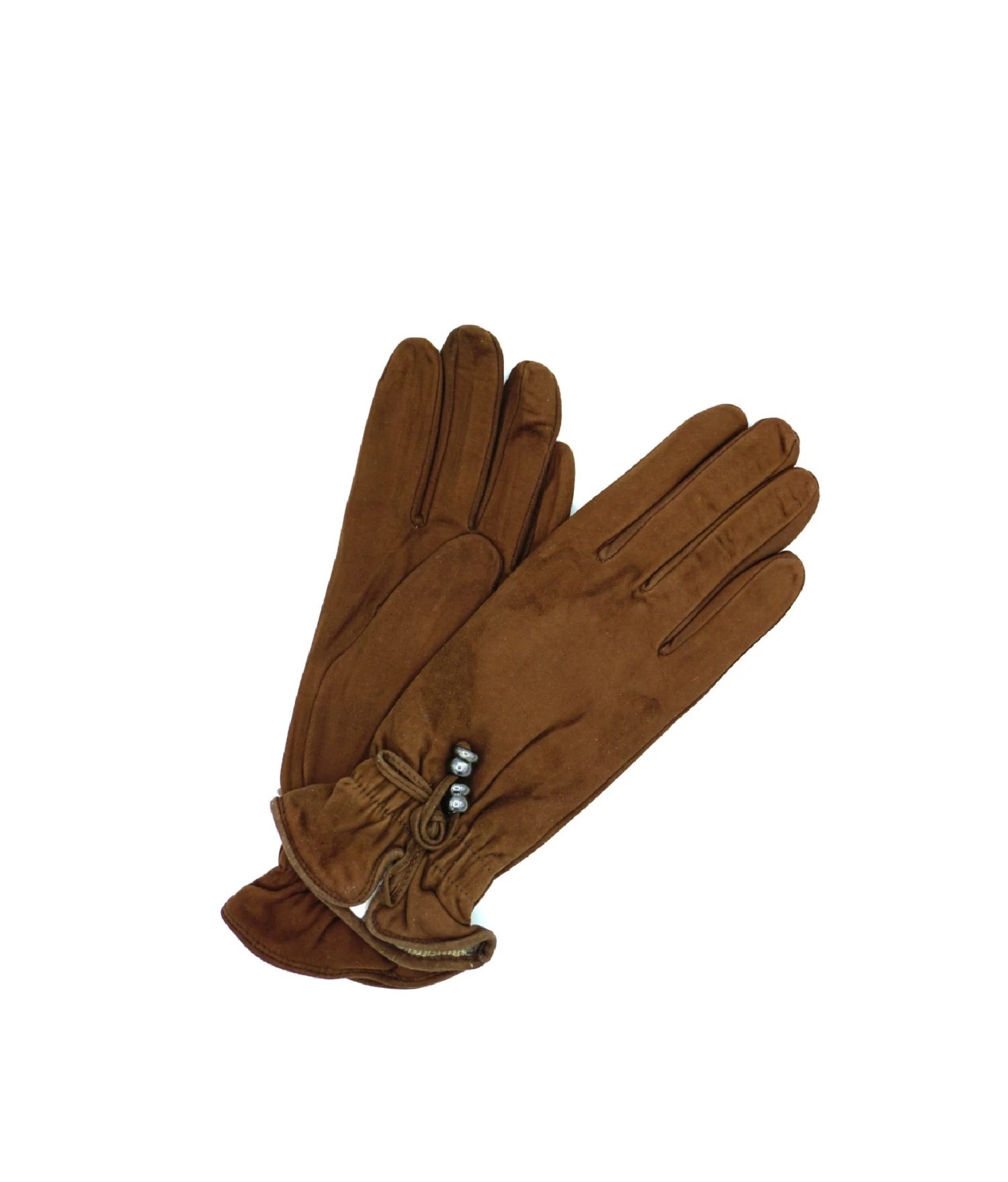 1750 Suede Leather Cashmere Lined Wrist Length Brown 3 1750 Suede Leather Cashmere Lined Wrist Length Brown