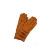 1751 Kid Leather Gloves Cashmere Lined 3 Bow Cognac