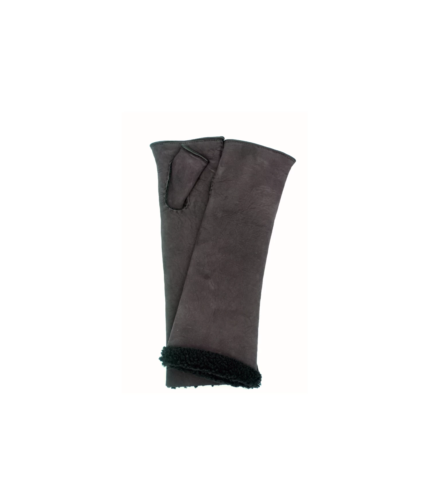 1761 Sheep Skin Inside-out Elbow LenghtFing.Less D.Brown 3 1761 Sheep Skin Inside-out Elbow LenghtFing.Less D.Brown