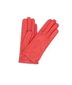 1011 Classic Kid Leather Gloves Cashmere Lined Red