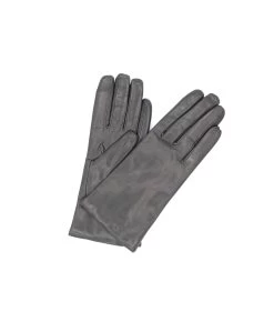 1011 Classic Kid Leather Gloves Cashmere Lined Dark Grey