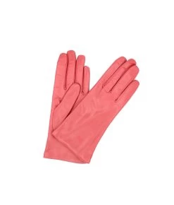 1011 Classic Kid Leather Gloves Cashmere Lined Rosa Corallo