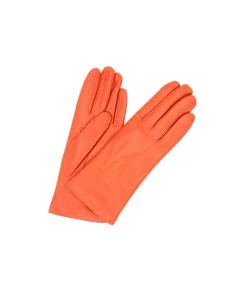 1011 Classic Kid Leather Gloves Cashmere Lined Dark Orange