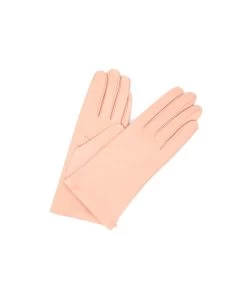 1011 Classic Kid Leather Gloves Cashmere Lined Baby Pink