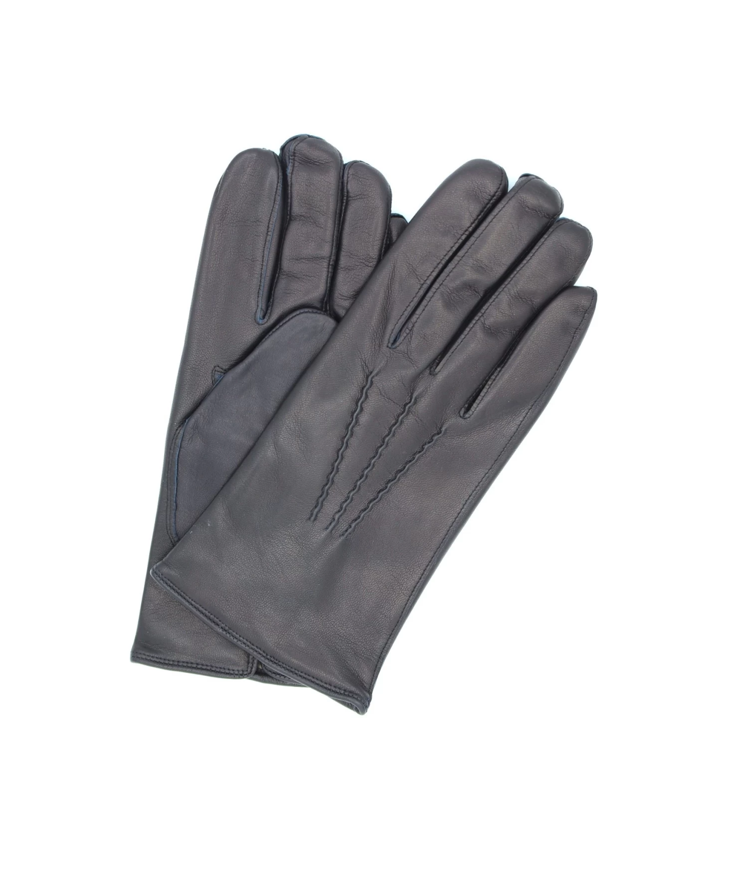 1294 Classic Kid Leather Man Gloves Cashmere Lined Navy 2 1294 Classic Kid Leather Man Gloves Cashmere Lined Navy