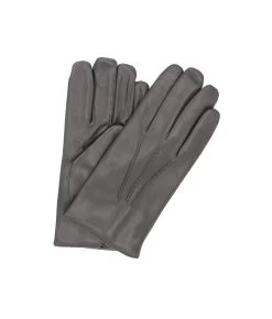 1294 Classic Kid Leather Man Gloves Cashmere Lined Dark Grey