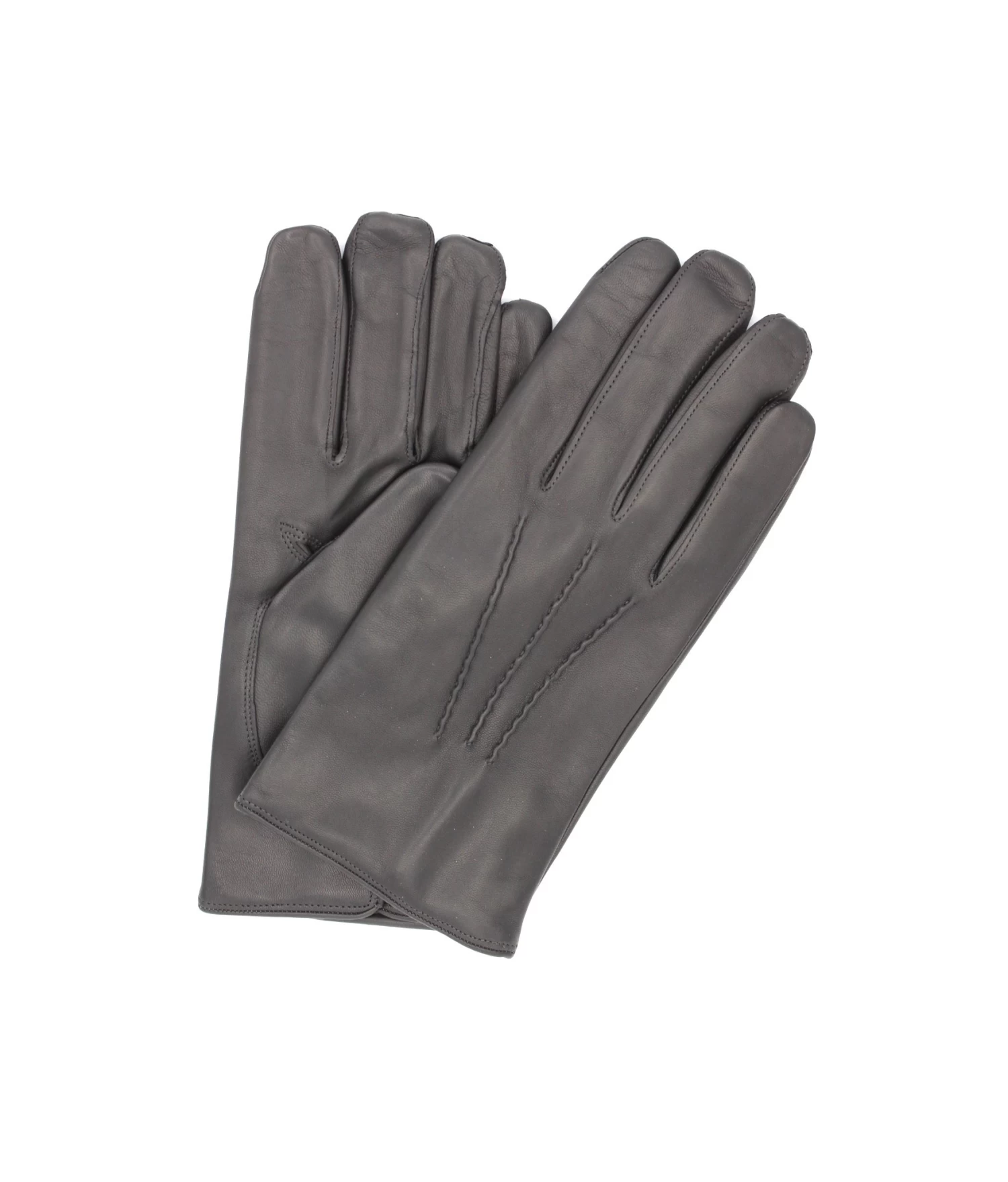 1294 Classic Kid Leather Man Gloves Cashmere Lined Dark Grey 3 1294 Classic Kid Leather Man Gloves Cashmere Lined Dark Grey