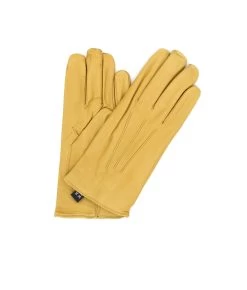 1294 Classic Kid Leather Man Gloves Cashmere Lined Cookie