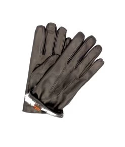 1296 Classic Kid Leather Gloves Rabbit Fur Lined Black
