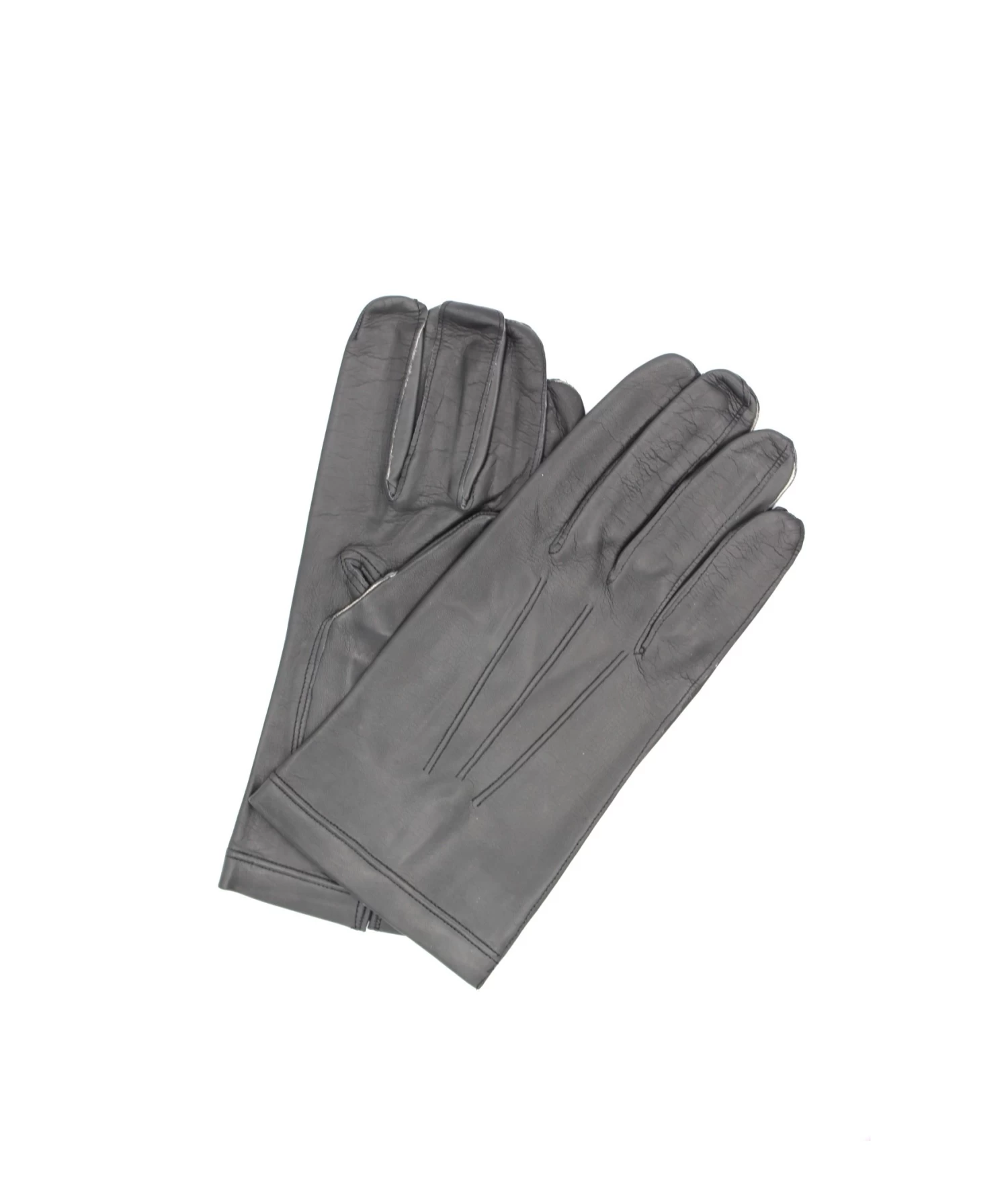 1292 Classic Kid Leather Gloves Silk Lined Grey 3 1292 Classic Kid Leather Gloves Silk Lined Grey