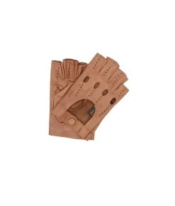 1304Driving Kid Leather Half-Finger Tan