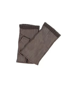 Fingerless Kid Leather Cashmere Lined D.Brown