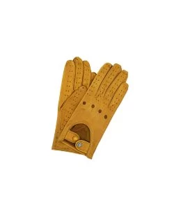 1028 Full Finger Kid Leather Driving Gloves Unlin. Camel