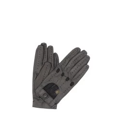 1028 Full Finger Kid Leather Driving Gloves Unlin. Black