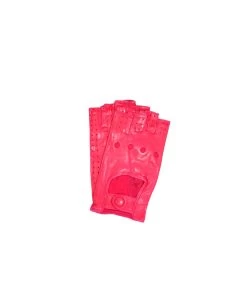 1029 Half Finger Kid Leather Driving Gloves Unlin. Fuchsia