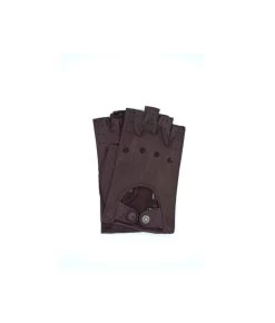 1029 Half Finger Kid Leather Driving Gloves Unlin. Bordeaux