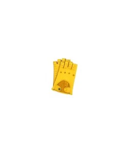 1029 Half Finger Kid Leather Driving Gloves Unlin. Yellow