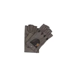 1029 Half Finger Kid Leather Driving Gloves Unlin. Black
