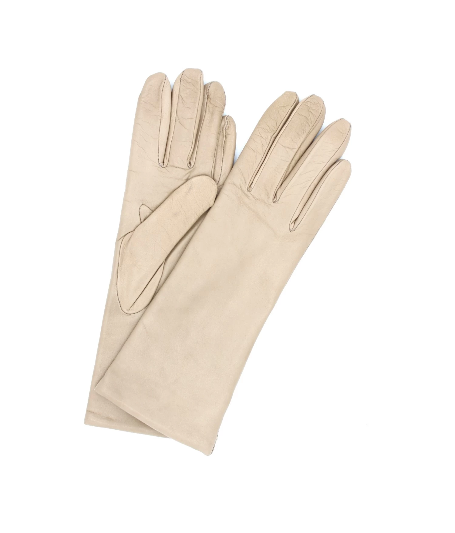 1012 Kid Leather Gloves Cashmere Lined Light Beige 3 1012 Kid Leather Gloves Cashmere Lined Light Beige
