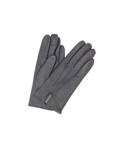 1922 Kid Leather Gloves Cashmere Lined Perf. Navy