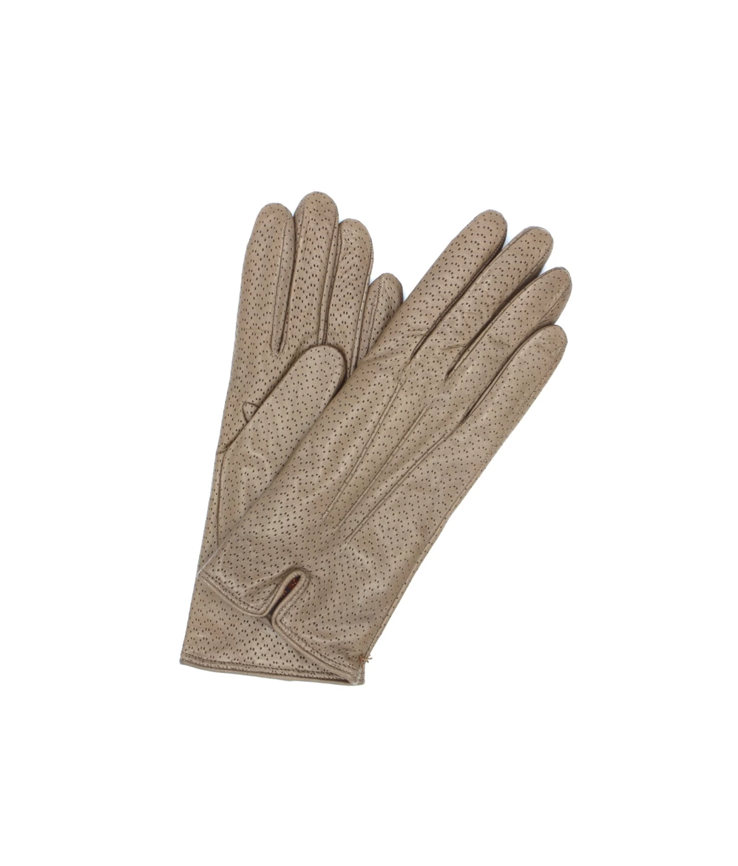 1922 Kid Leather Gloves Cashmere Lined Perf. Mud 3 1922 Kid Leather Gloves Cashmere Lined Perf. Mud