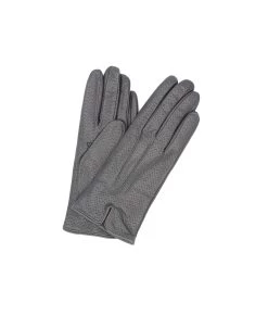 1922 Kid Leather Gloves Cashmere Lined Perf. Dark Grey
