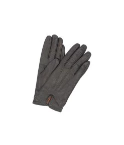 1922 Kid Leather Gloves Cashmere Lined Perf. Black