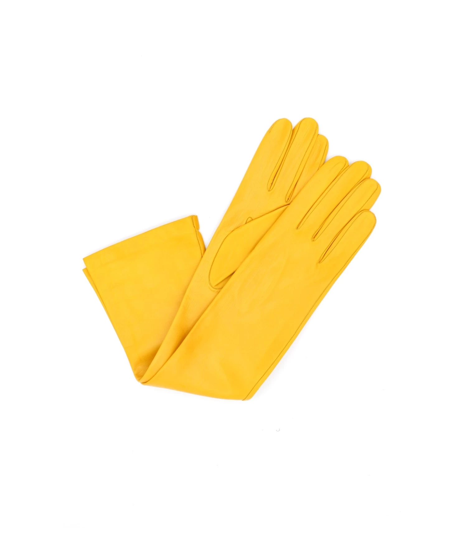 1644 Kid Leather Gloves Silk Lined Elbow Length Mustard 3 1644 Kid Leather Gloves Silk Lined Elbow Length Mustard