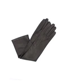 1644 Kid Leather Gloves Silk Lined Elbow Length Black