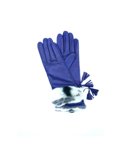 1218 Kid Leather Cashemer Lined Orylag Cuff M.L. Blue Royal