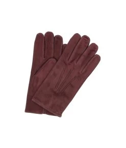 1298 Suede Gloves Cashmere Lined Bordeaux