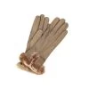 1737 Kid Leather Cashmere Lined Rex Fur On Wrist Mud